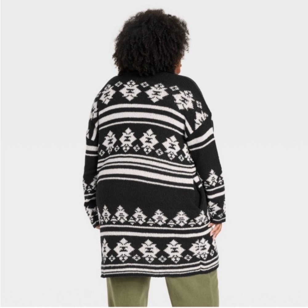 Knox Rose Argyle Style Open Front Cardigan - Picture 4 of 10
